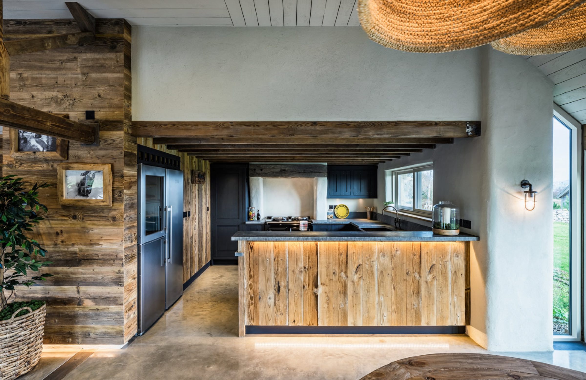 coastal cottage wood cladding kitchen