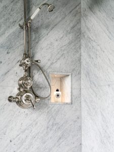 marble shower niche lighting