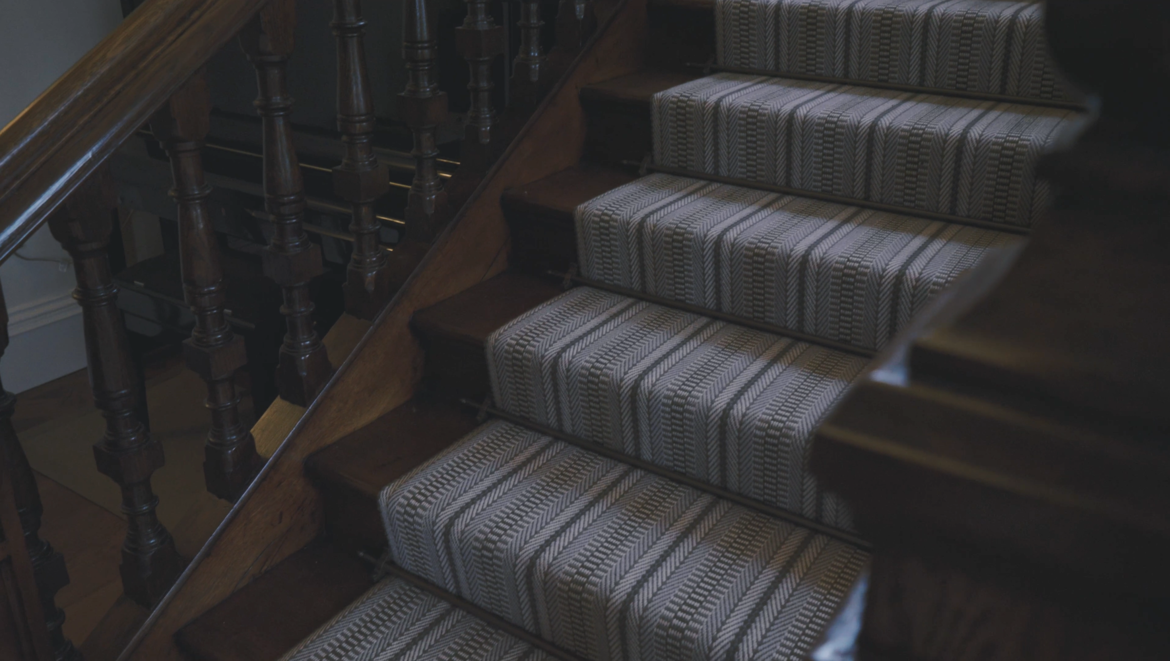 Traditional Georgian staircase with bespoke runner