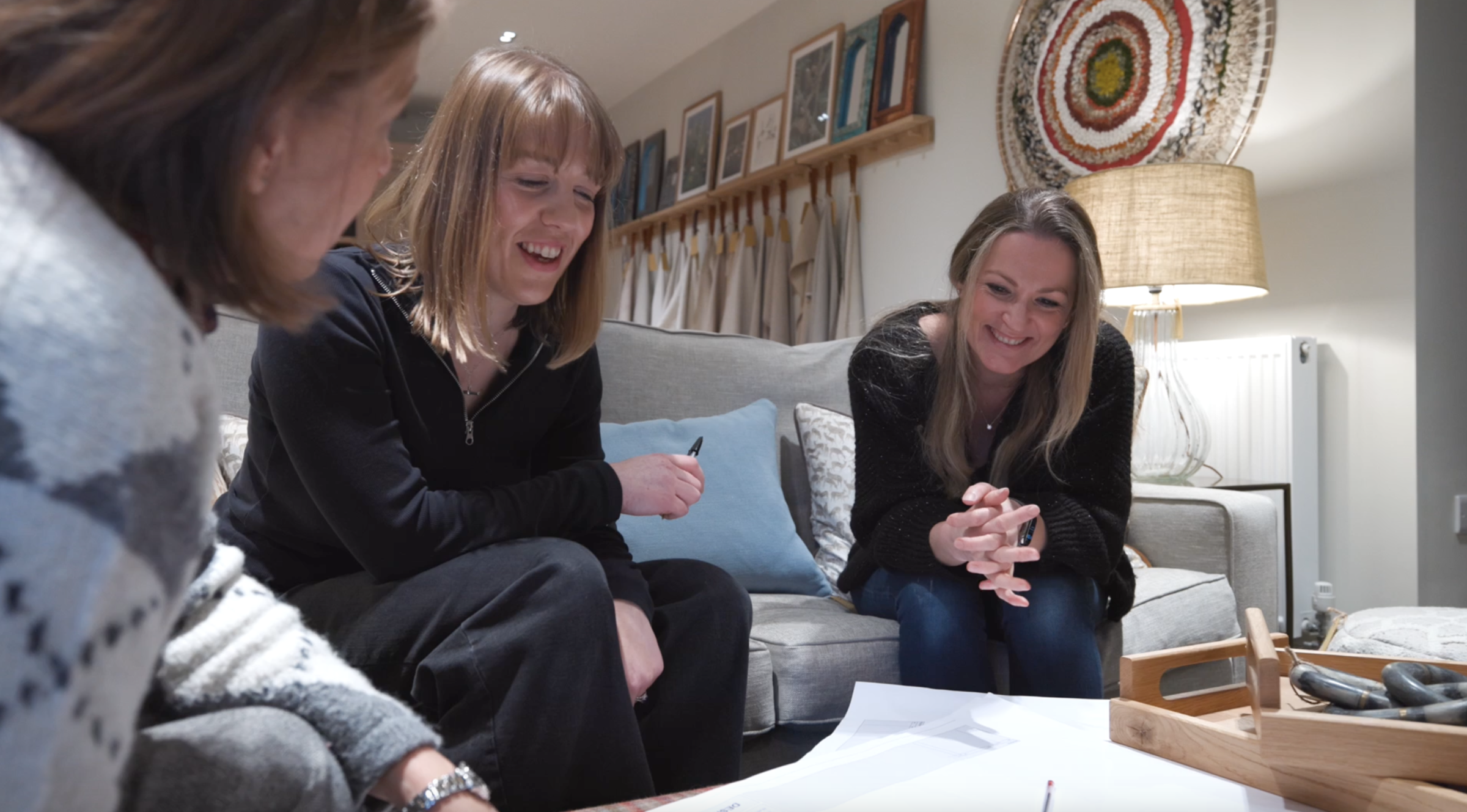 Helen & Team discussing samples